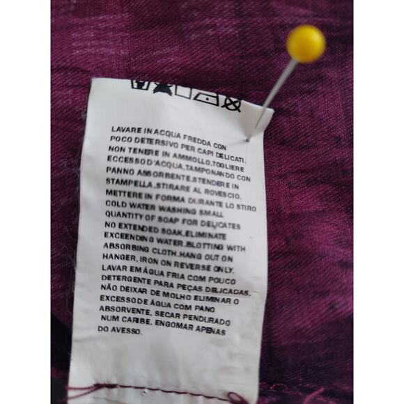 Pianura Studio Linen Blend Tunic Dress Eggplant Purple Geometric Design Size 44 - Picture 12 of 12